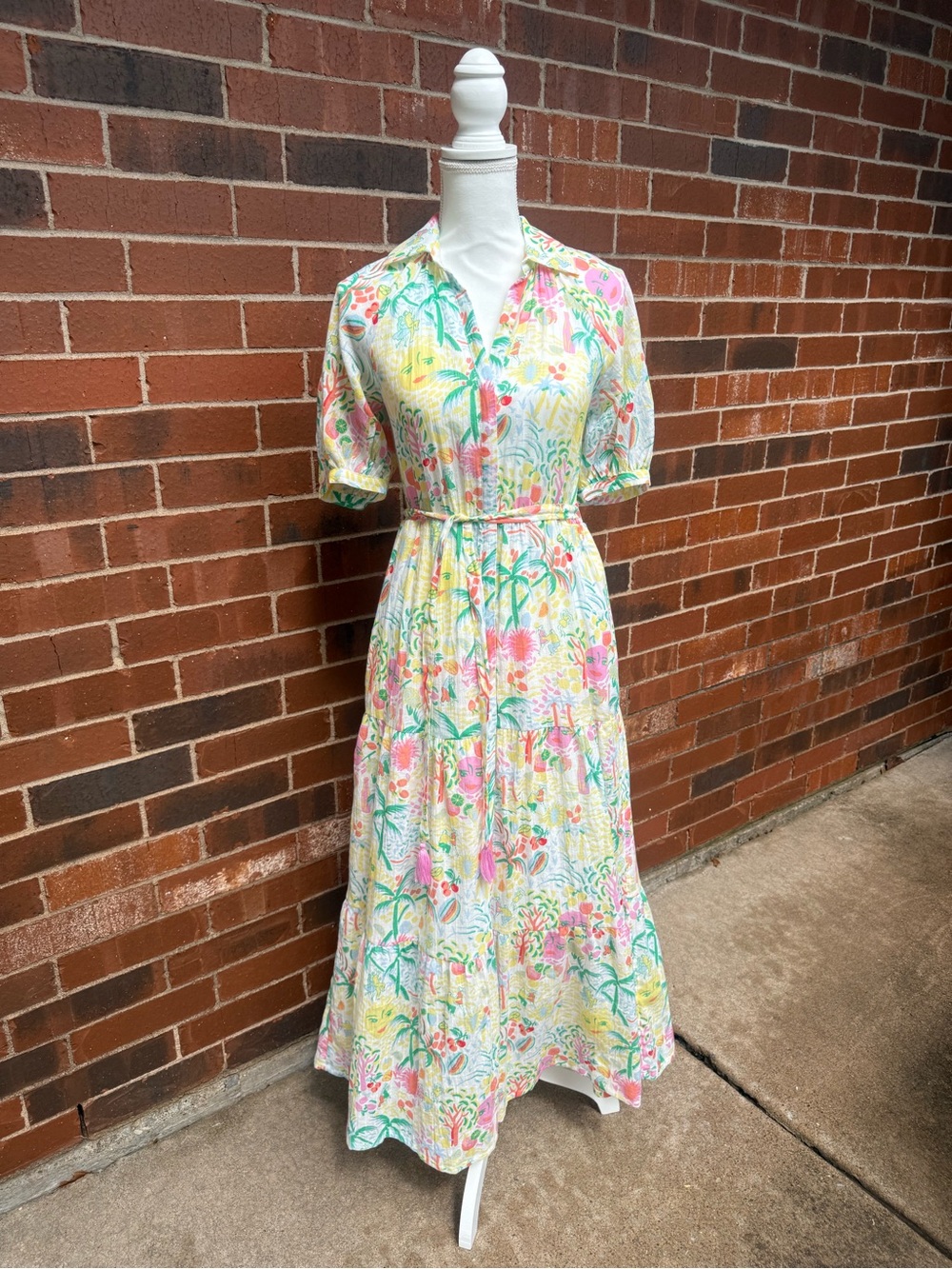 NWT Roller Rabbit For Target Tropical Tiered Maxi Dress Tassel Tie XS